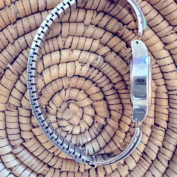 Multicolored Signed Turquoise Inlay Stone Watch Cuff - Picture 4 of 10